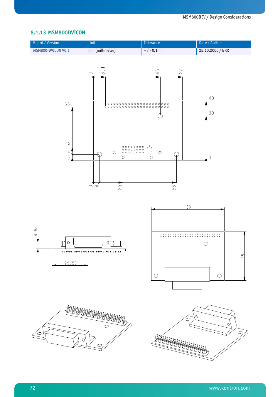 13 msm800dvicon, Msm800dvicon | Kontron MSM800BEV User Manual | Page 74 / 101