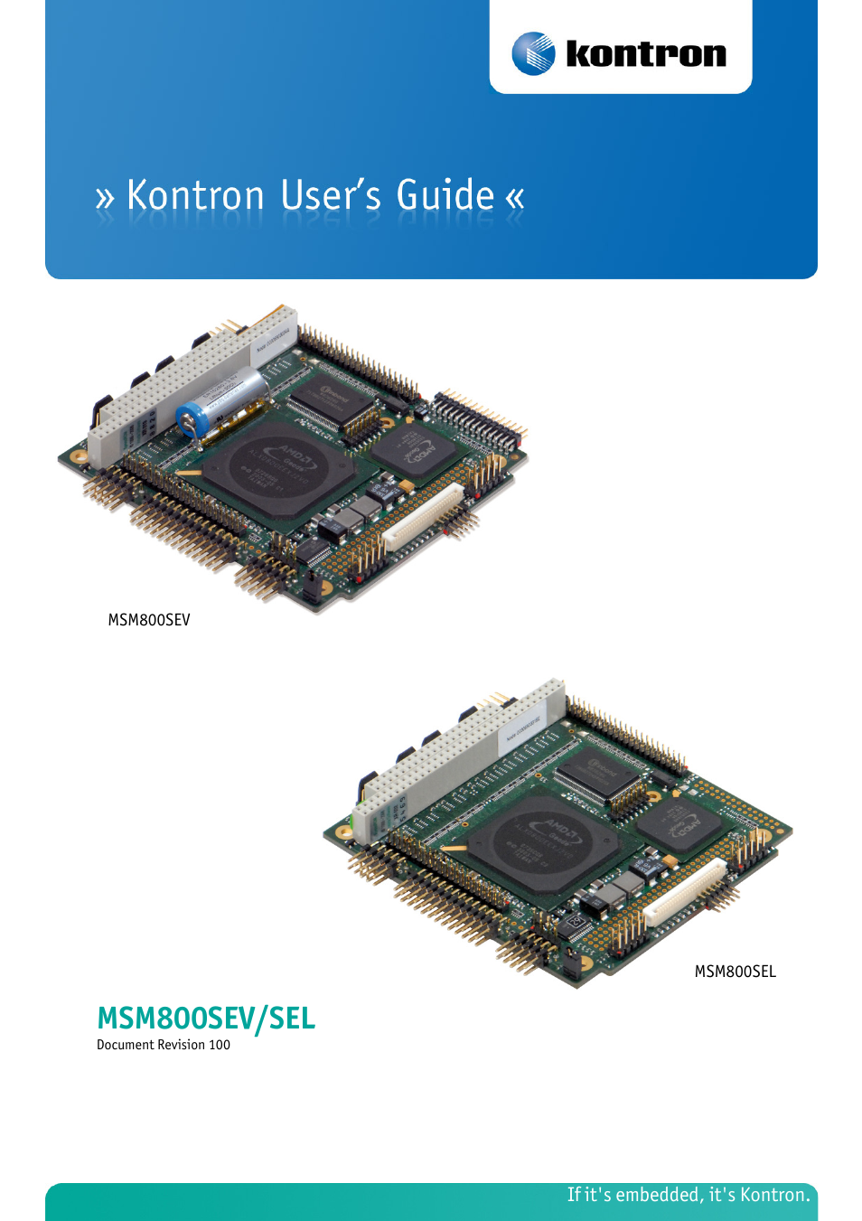 Kontron MSM800SEL User Manual | 106 pages