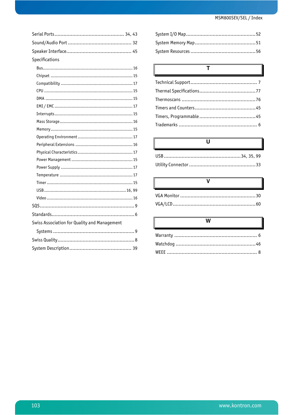 Kontron MSM800SEL User Manual | Page 105 / 106