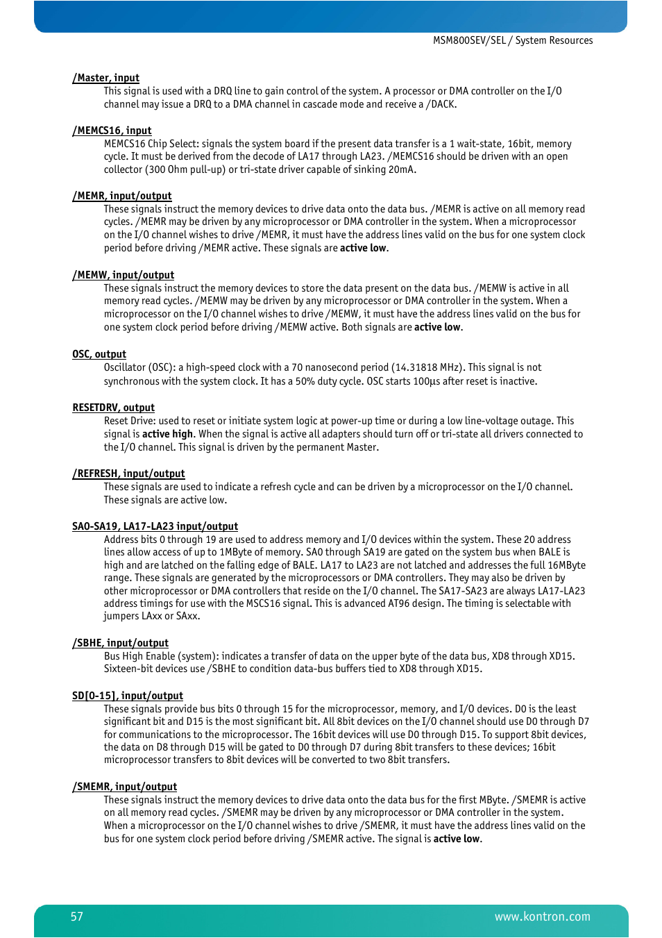 Kontron MSM800SEL User Manual | Page 59 / 106