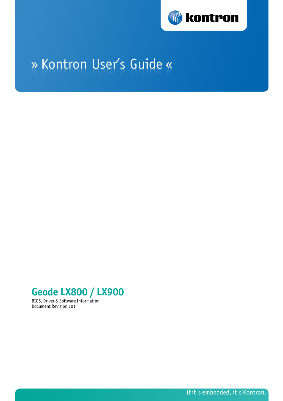 Kontron MSM800BEV V101 BIOS User Manual | 58 pages