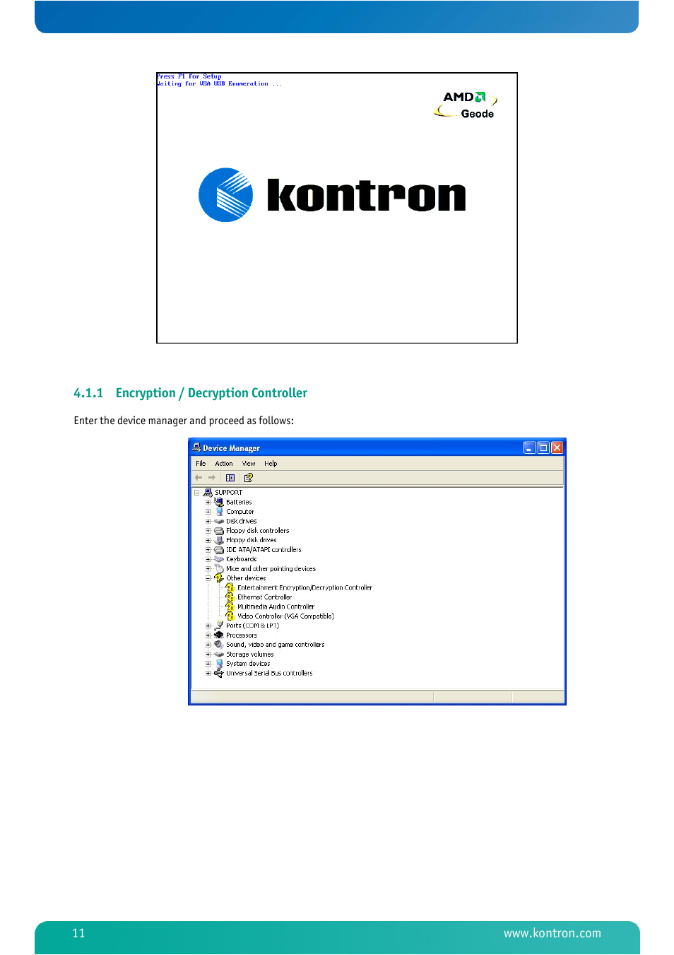 1 encryption / decryption controller, Encryption / decryption controller | Kontron MSM800BEV V101 BIOS User Manual | Page 13 / 58