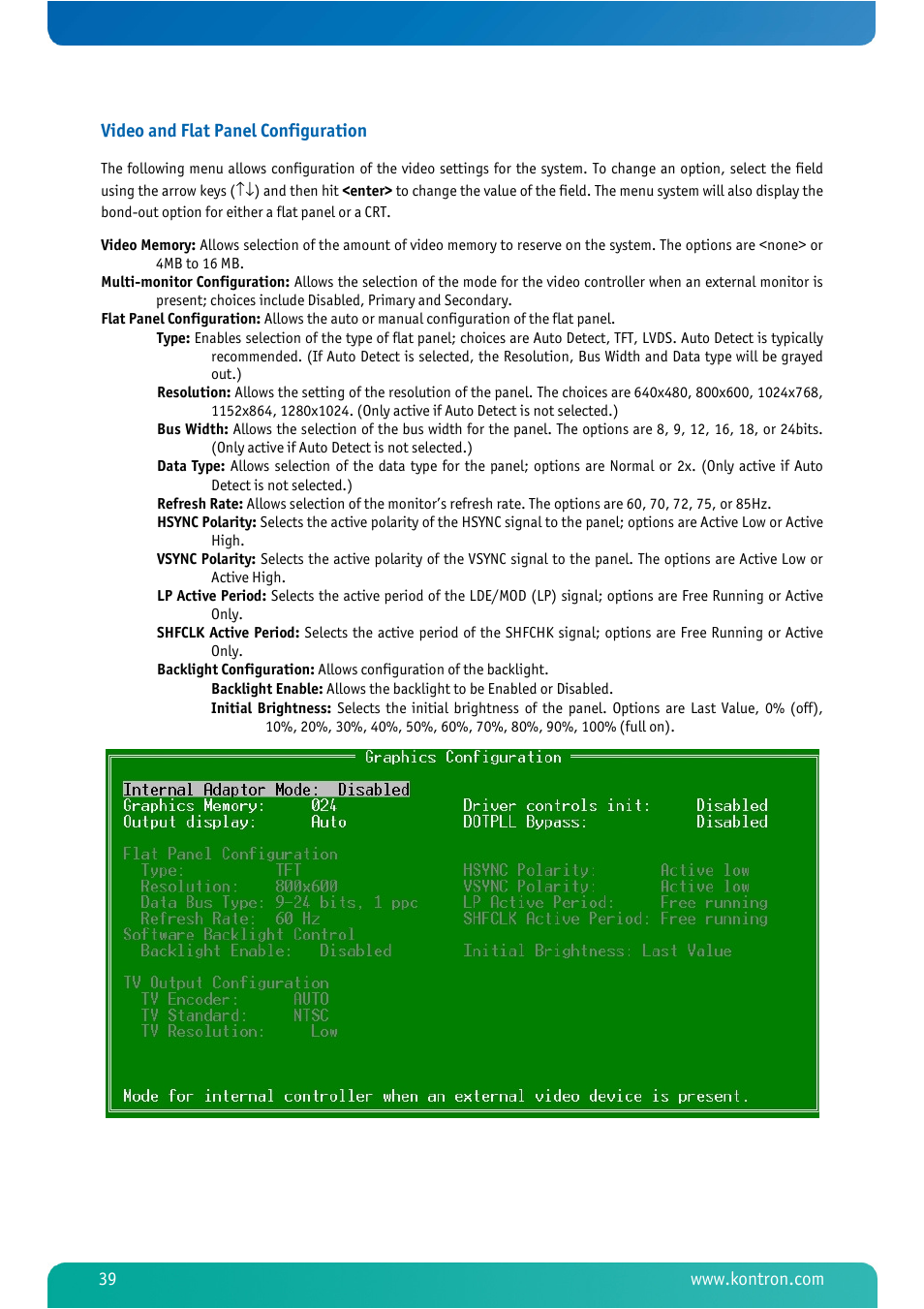 Kontron MSM800BEV V101 BIOS User Manual | Page 41 / 58