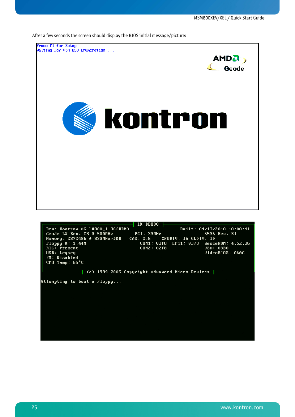 Kontron MSM800XEL User Manual | Page 27 / 105