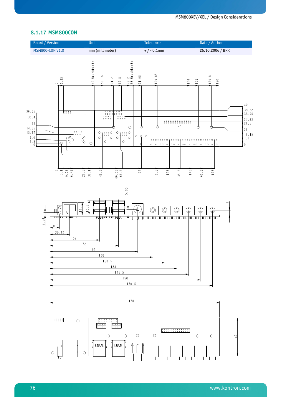 17 msm800con, Msm800con | Kontron MSM800XEL User Manual | Page 78 / 105