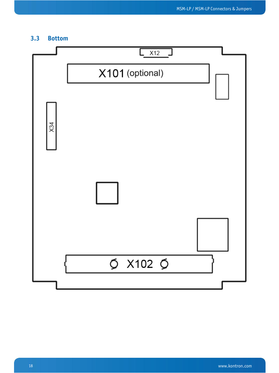 Bottom, 3 bottom | Kontron MSM-LP Manual User Guide V106 User Manual | Page 22 / 72