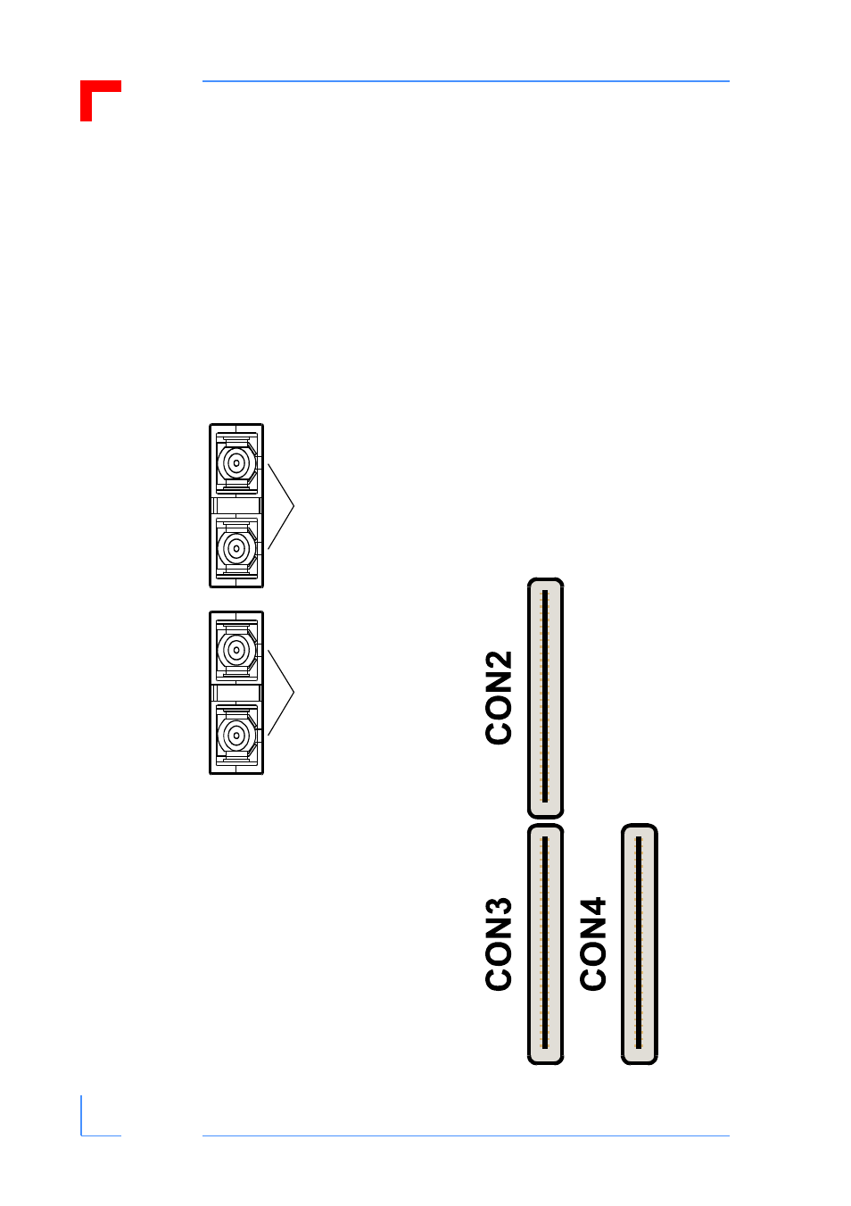 2 ethernet fiber optic interface, 3 pci / pci-x interface, Ethernet fiber optic interface - 8 | Pci / pci-x interface - 8, Con6 and con7 fiber optic receptacles - 8, Pinouts of con3, con4, and con2 - 8, Con6 con7 tx rx, Tx rx | Kontron PMC240 User Manual | Page 40 / 52