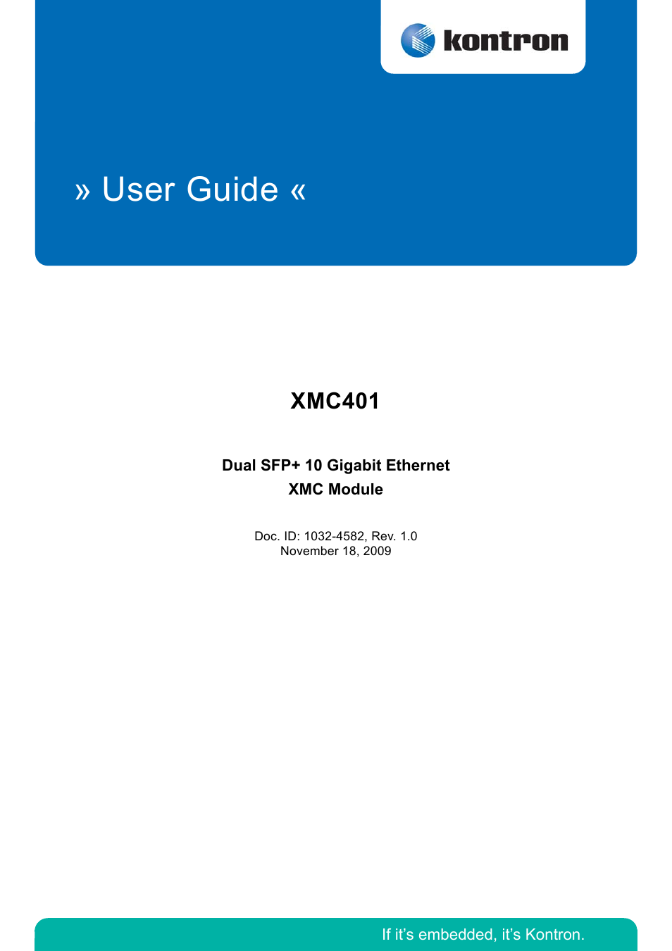 Kontron XMC401 User Manual | 20 pages