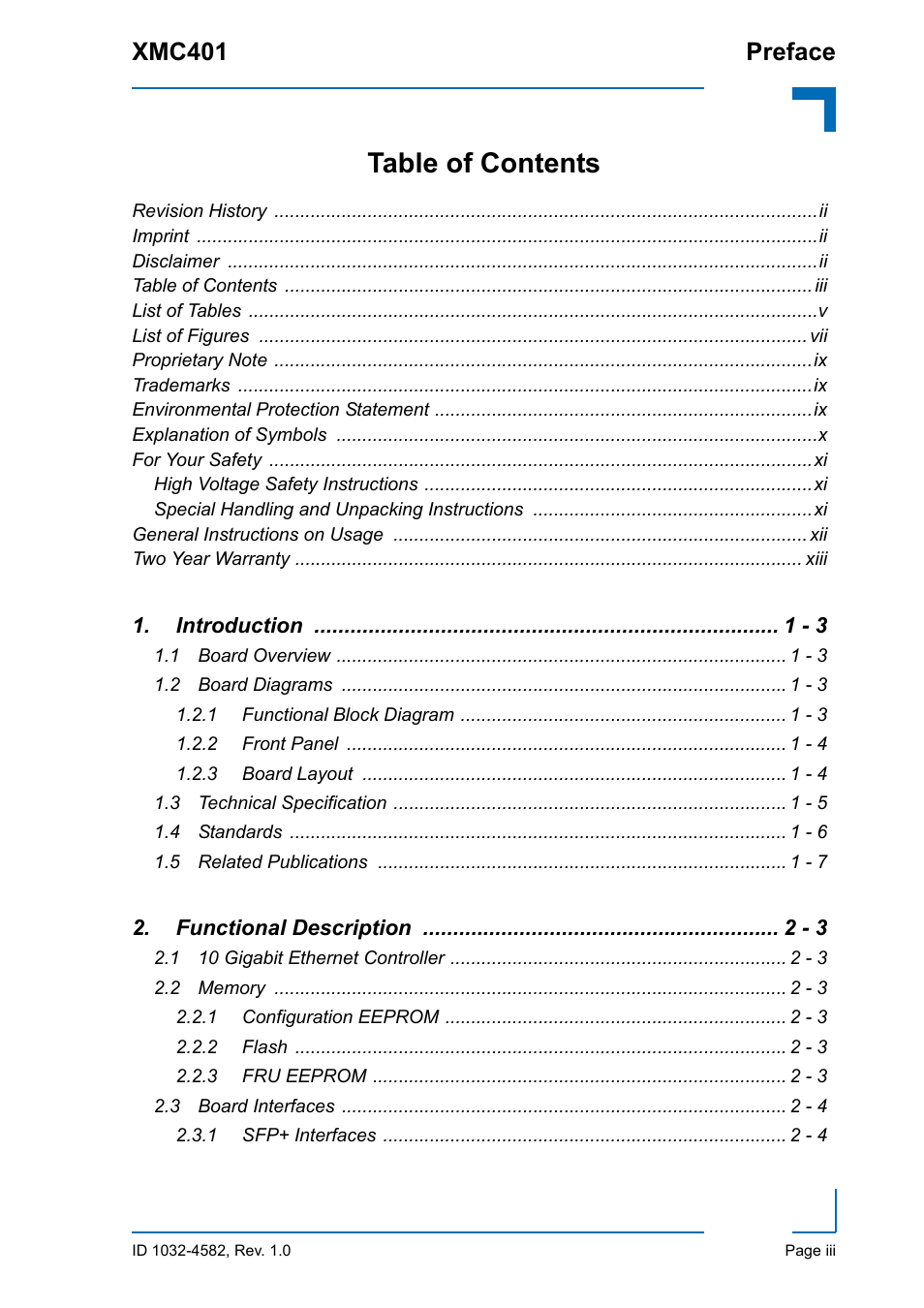 Kontron XMC401 User Manual | Page 3 / 20