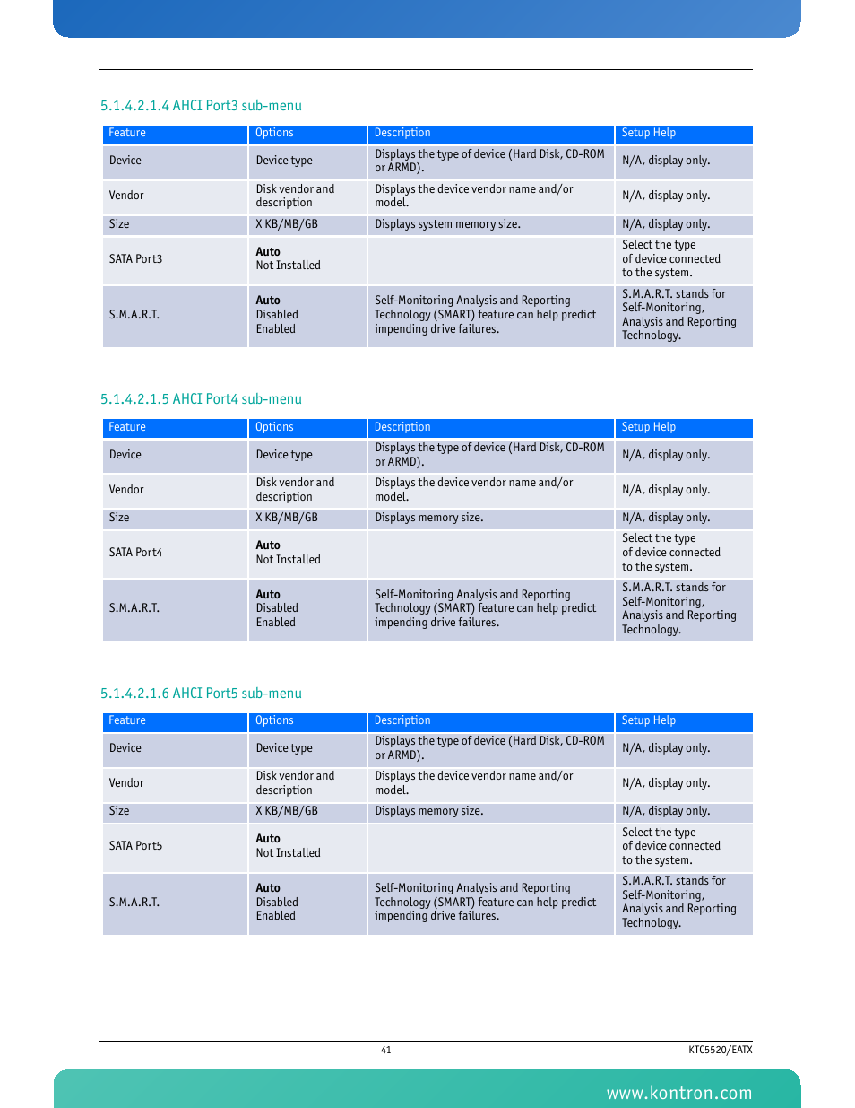 Kontron KTC5520-EATX User Manual | Page 57 / 115