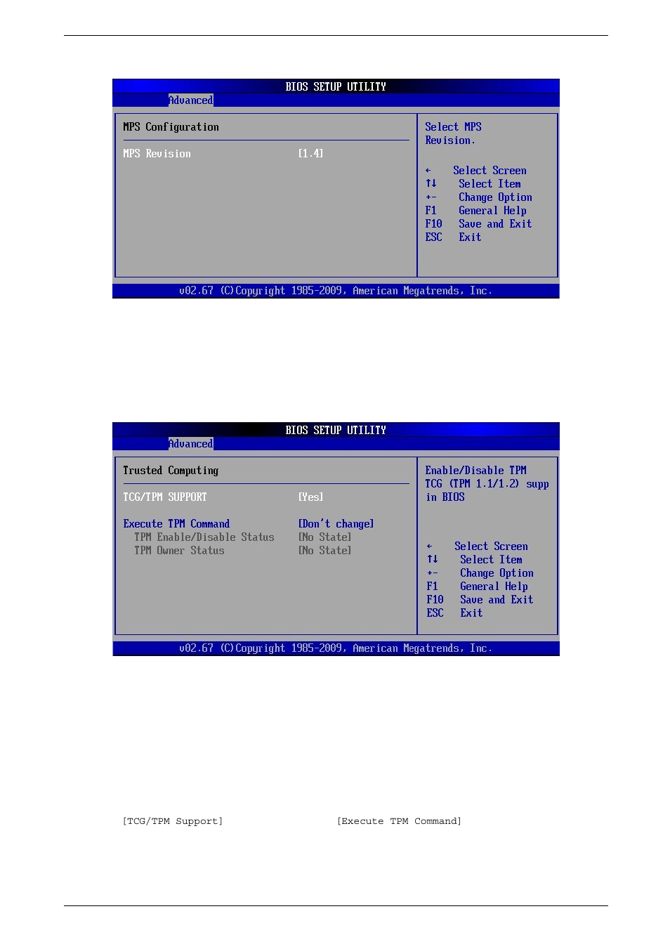 Mps configuration, Trusted computing | Kontron PCI-760 User Manual | Page 61 / 84