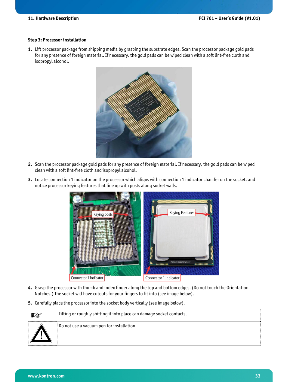 Kontron PCI-761 User Manual | Page 35 / 86