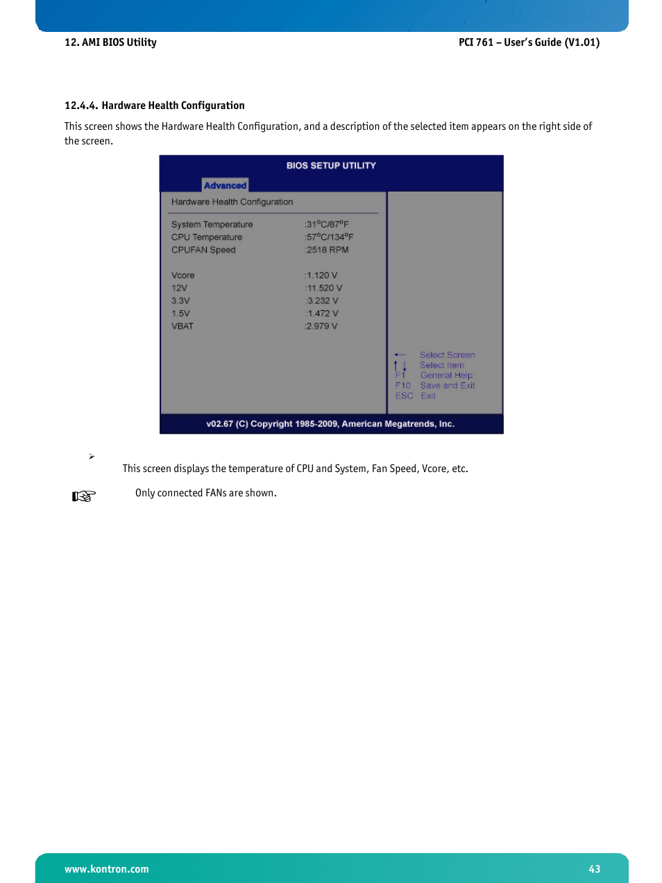 Hardware health configuration | Kontron PCI-761 User Manual | Page 45 / 86