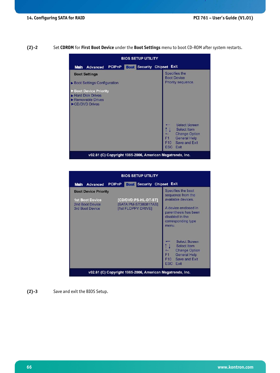 Kontron PCI-761 User Manual | Page 68 / 86