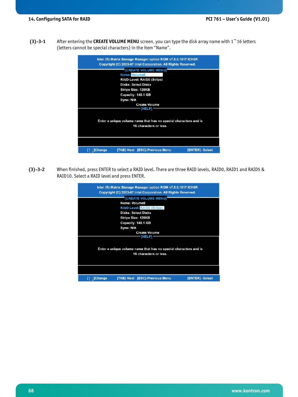 Kontron PCI-761 User Manual | Page 70 / 86