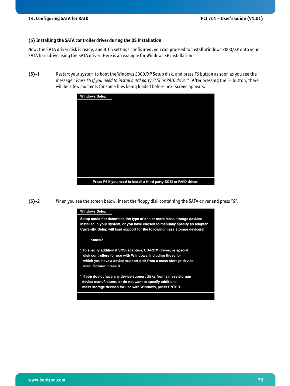 Kontron PCI-761 User Manual | Page 75 / 86