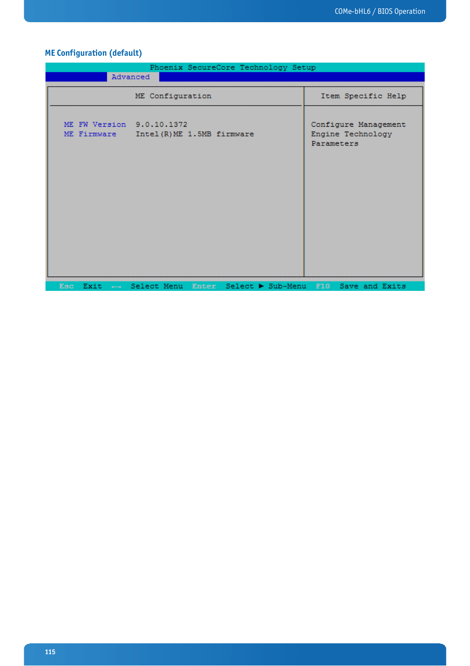 Me configuration (default) | Kontron COMe-bHL6 User Manual | Page 115 / 129