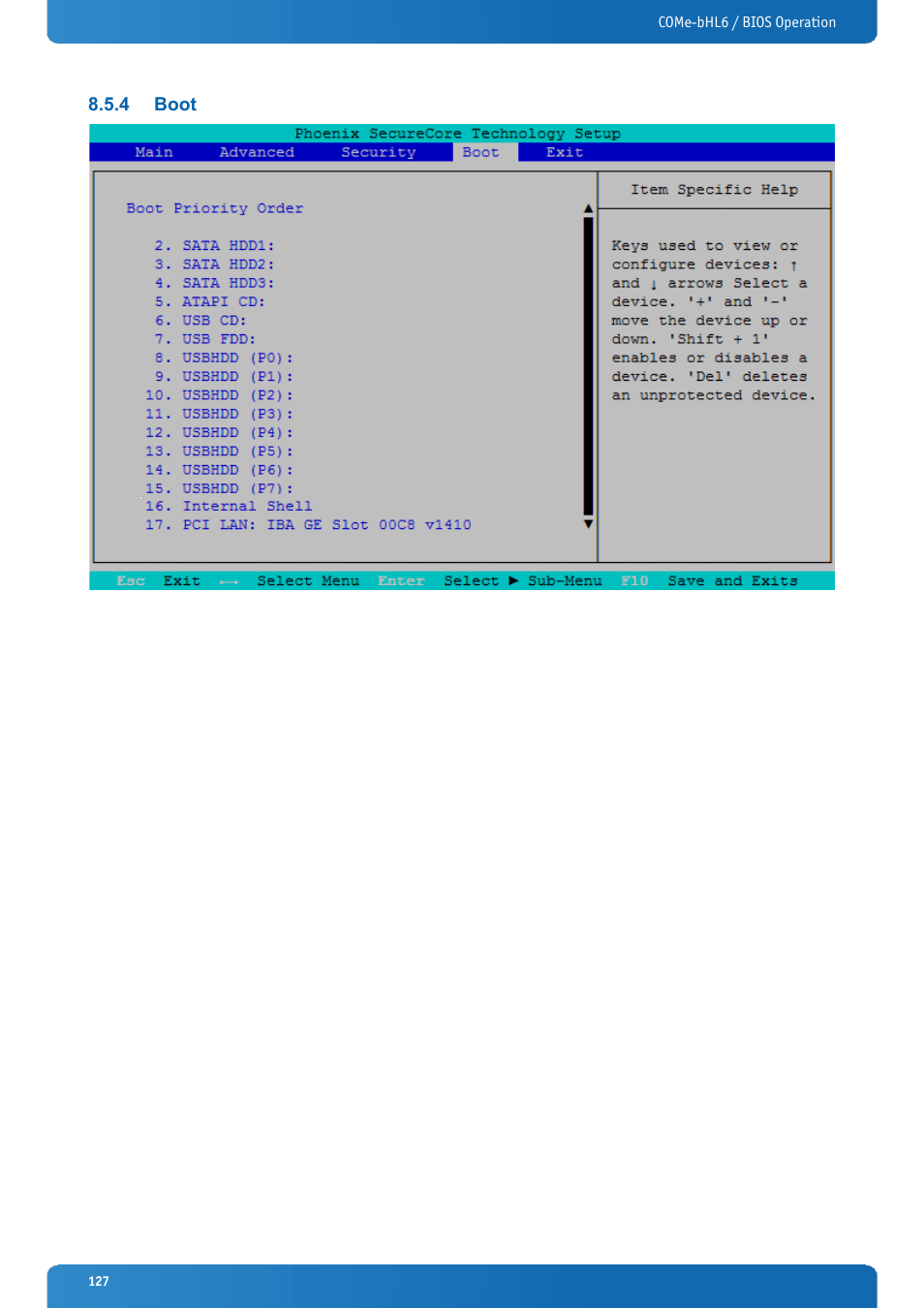 4 boot, Boot | Kontron COMe-bHL6 User Manual | Page 127 / 129