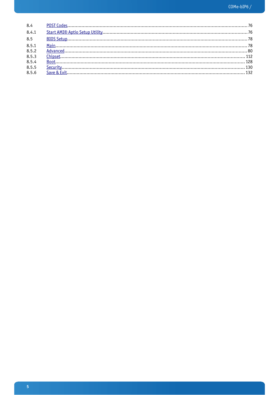 Kontron COMe-bIP6 User Manual | Page 5 / 133