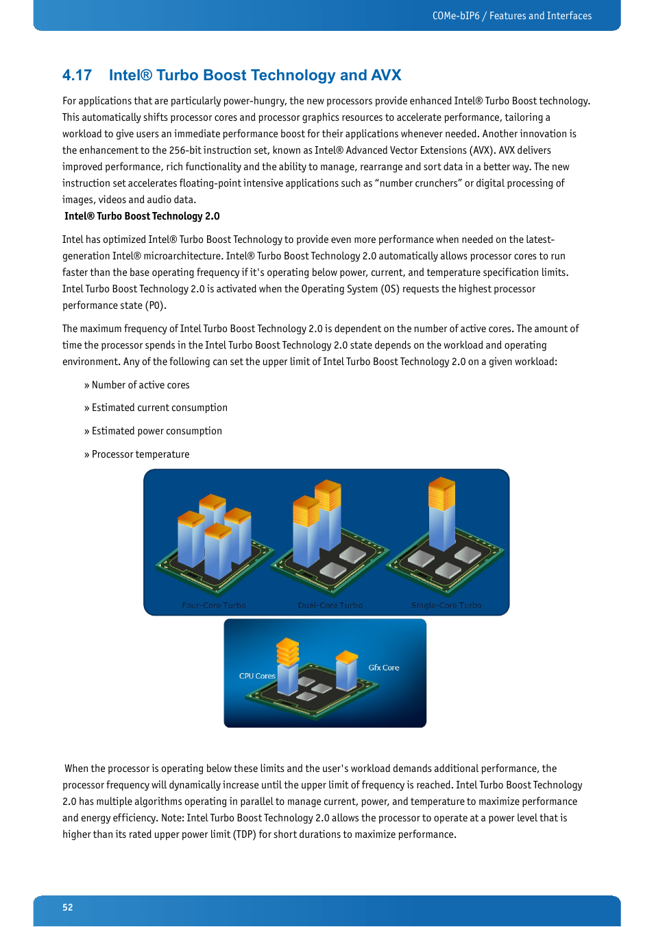 17 intel® turbo boost technology and avx, Intel® turbo boost technology and avx | Kontron COMe-bIP6 User Manual | Page 52 / 133