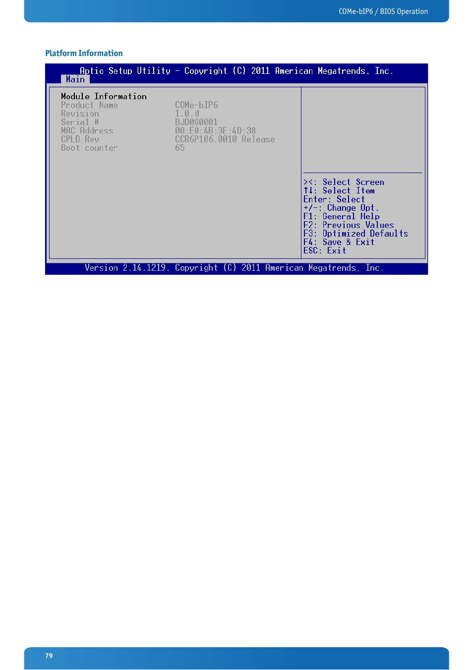 Platform information | Kontron COMe-bIP6 User Manual | Page 79 / 133
