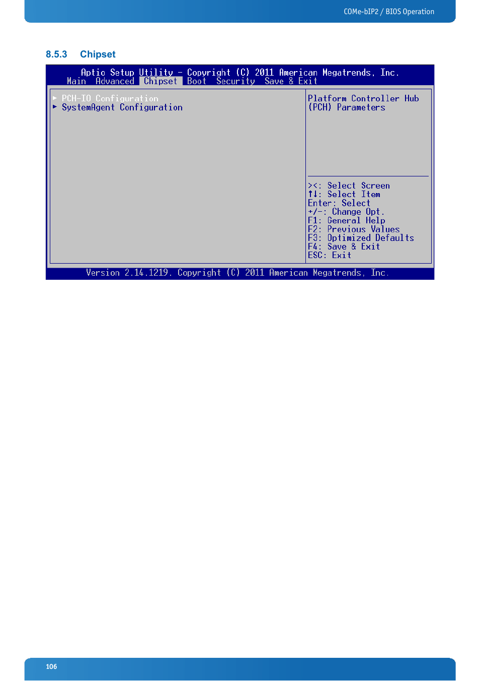 3 chipset, Chipset | Kontron COMe-bIP2 User Manual | Page 106 / 128