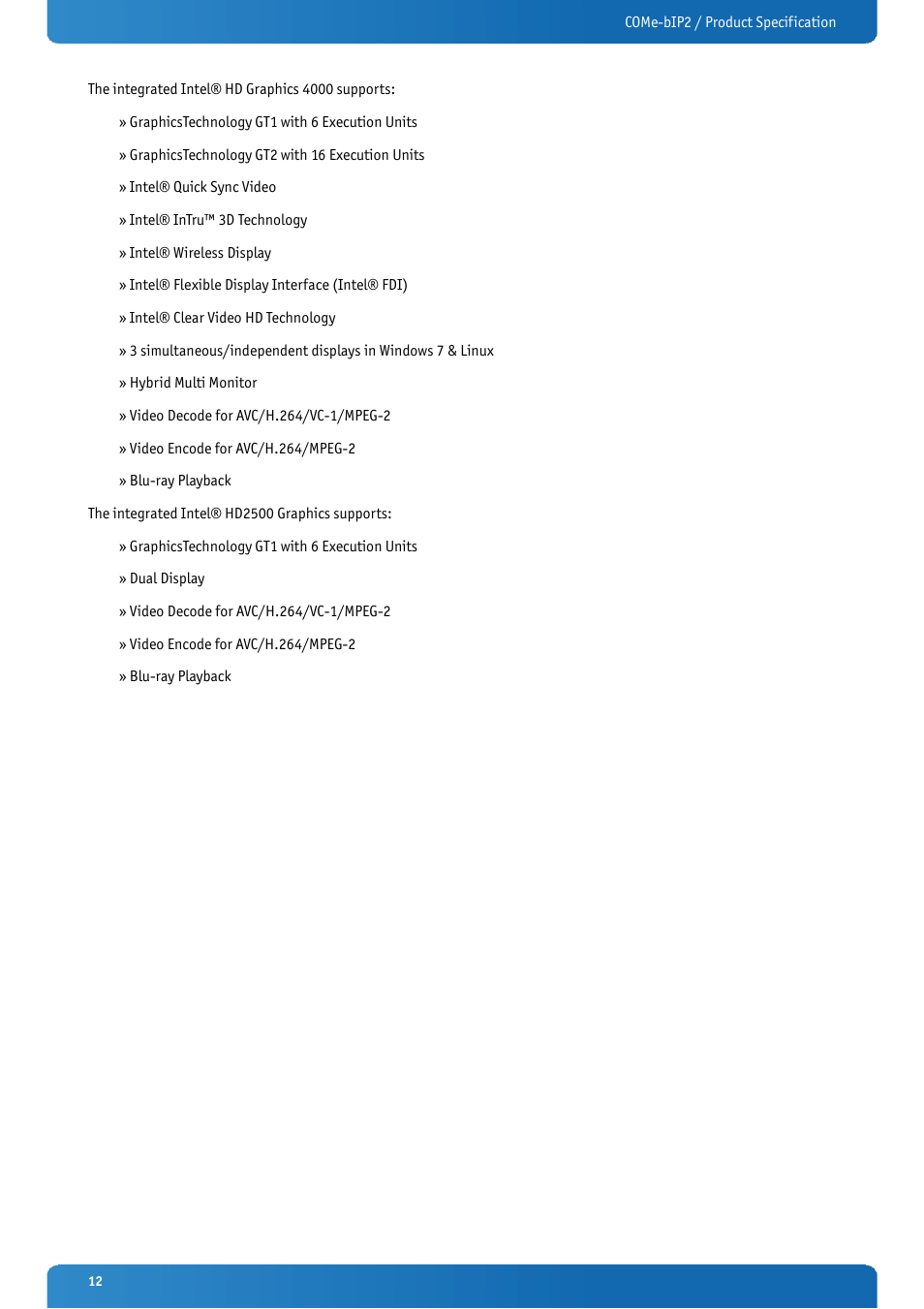 Kontron COMe-bIP2 User Manual | Page 12 / 128