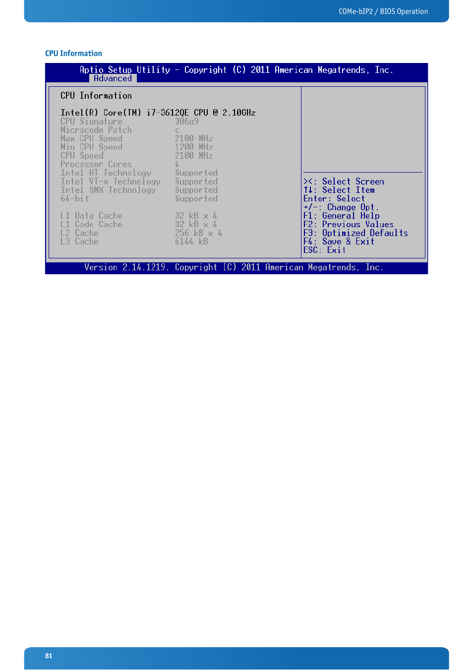 Cpu information | Kontron COMe-bIP2 User Manual | Page 81 / 128