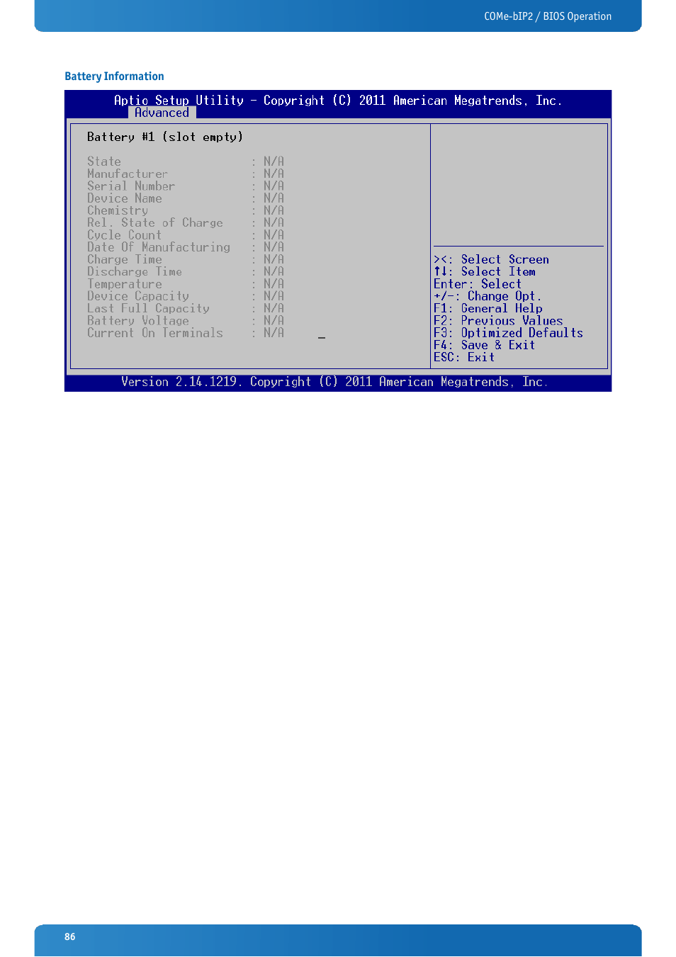 Battery information | Kontron COMe-bIP2 User Manual | Page 86 / 128