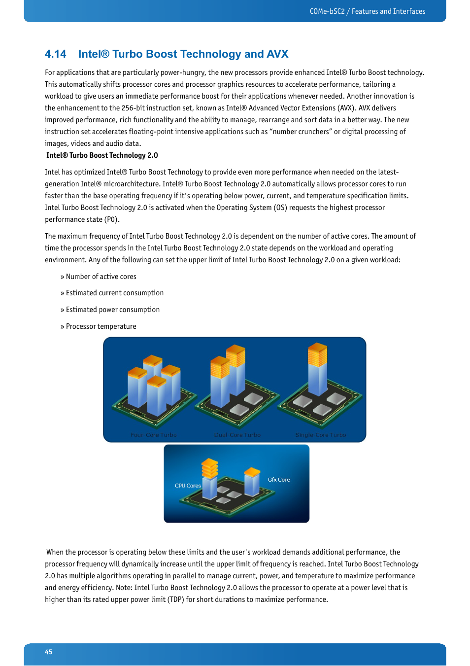 14 intel® turbo boost technology and avx, Intel® turbo boost technology and avx | Kontron COMe-bSC2 User Manual | Page 45 / 125