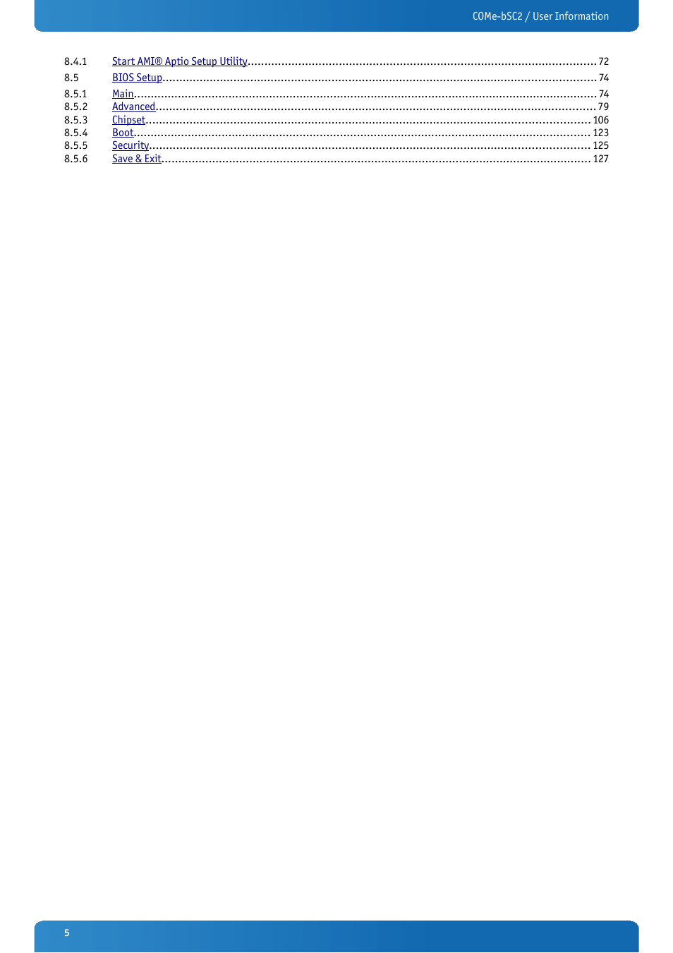 Kontron COMe-bSC2 User Manual | Page 5 / 125