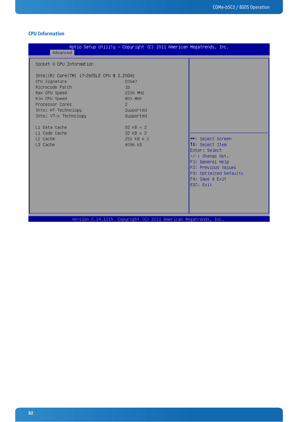 Cpu information | Kontron COMe-bSC2 User Manual | Page 82 / 125