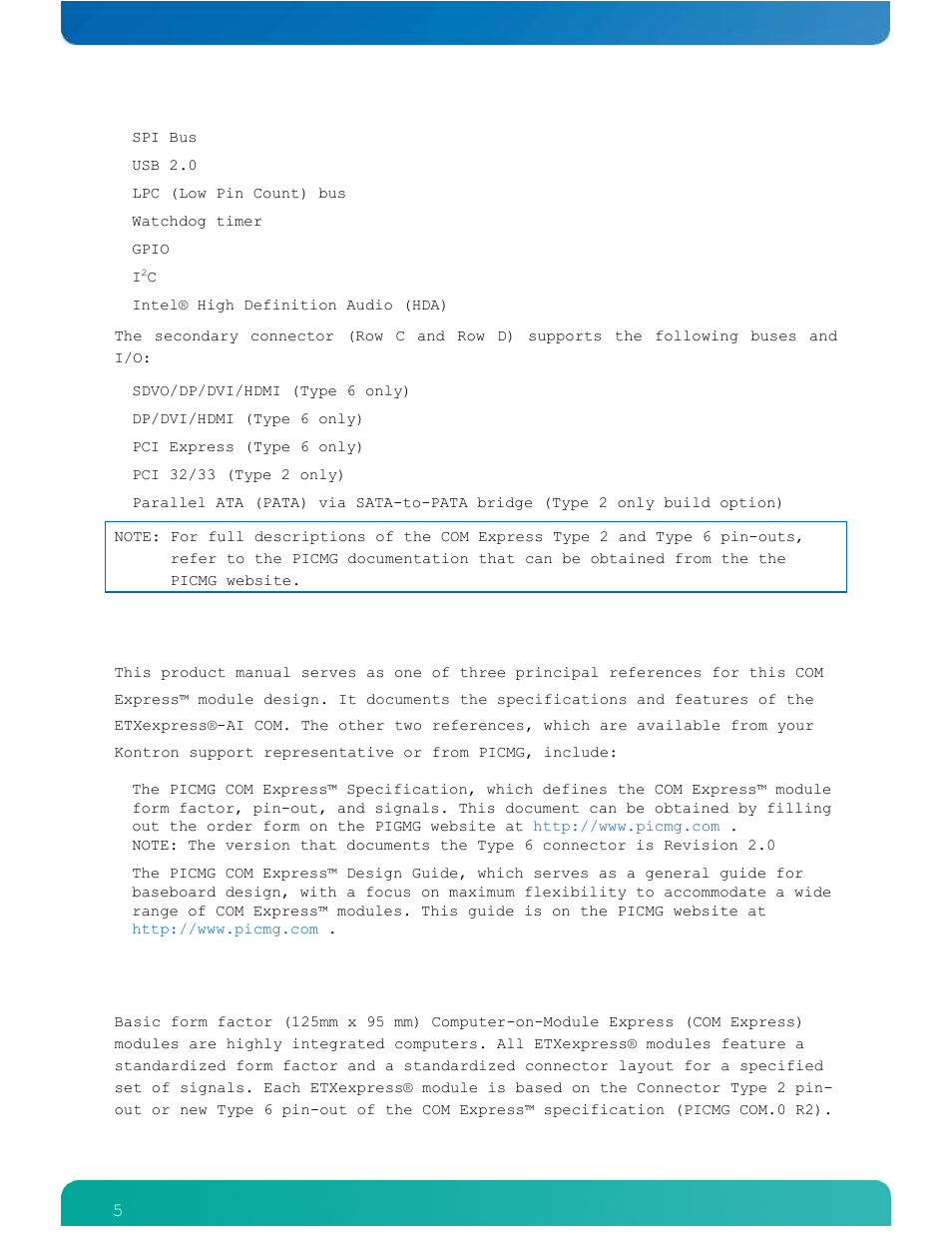 4 com express™ documentation, 5 com express™ com benefits | Kontron ETXexpress-AI User Manual | Page 10 / 129