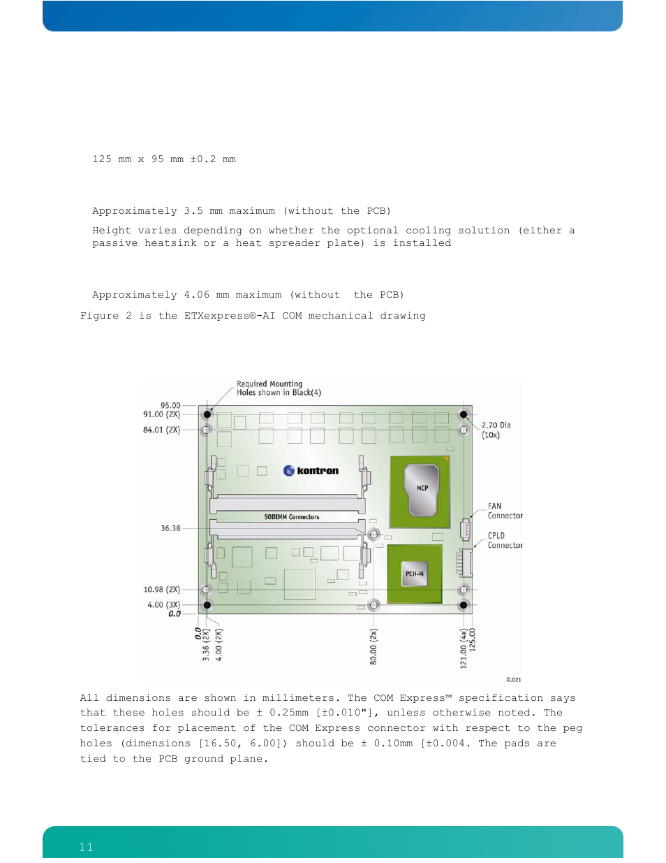 3 mechanical specifications | Kontron ETXexpress-AI User Manual | Page 16 / 129