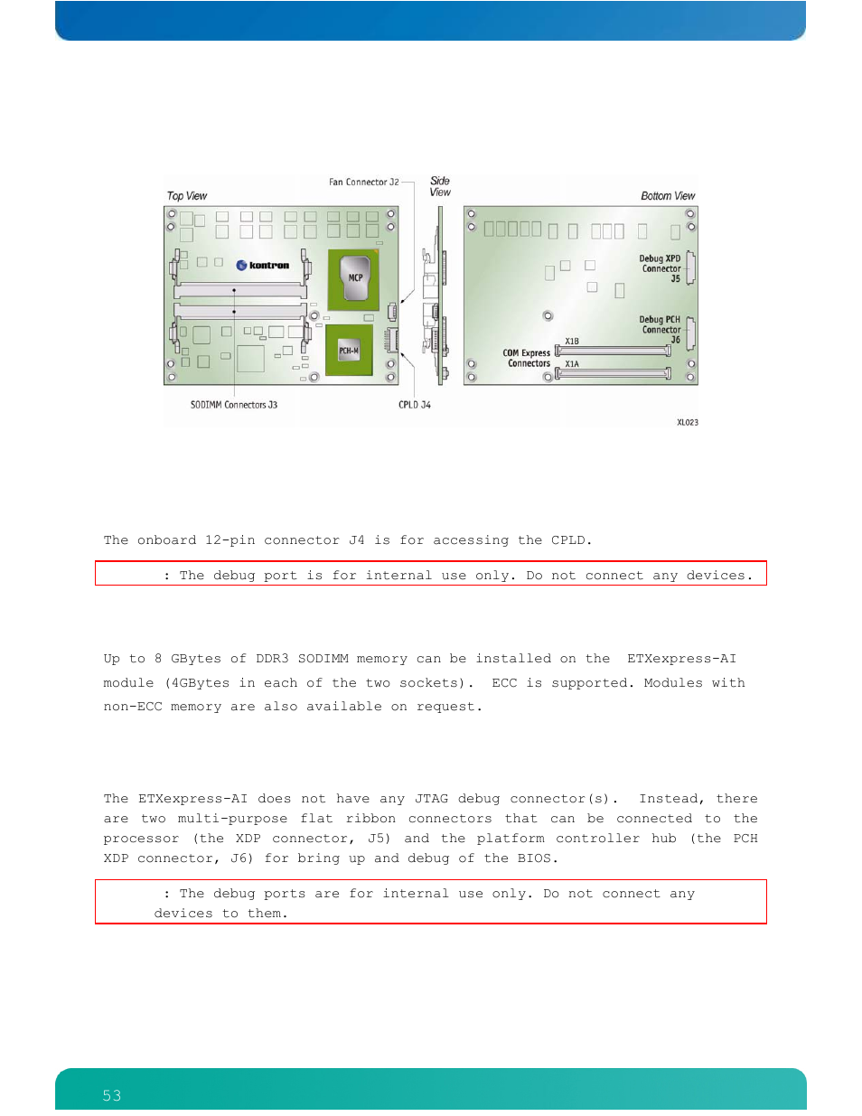 3 onboard connectors | Kontron ETXexpress-AI User Manual | Page 58 / 129
