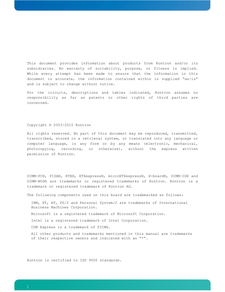 1user information | Kontron ETXexpress-AI User Manual | Page 6 / 129