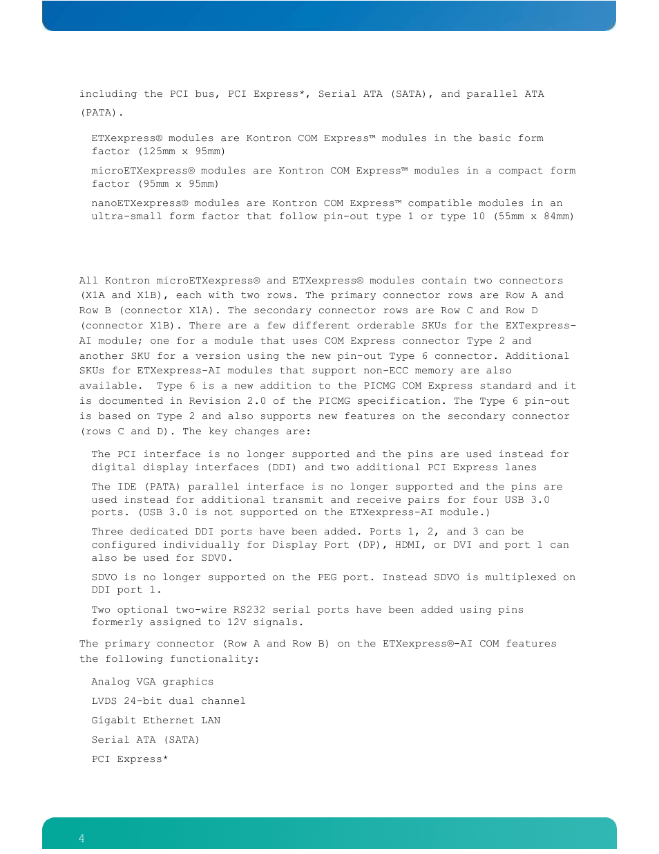 3 understanding the com functionality | Kontron ETXexpress-AI User Manual | Page 9 / 129