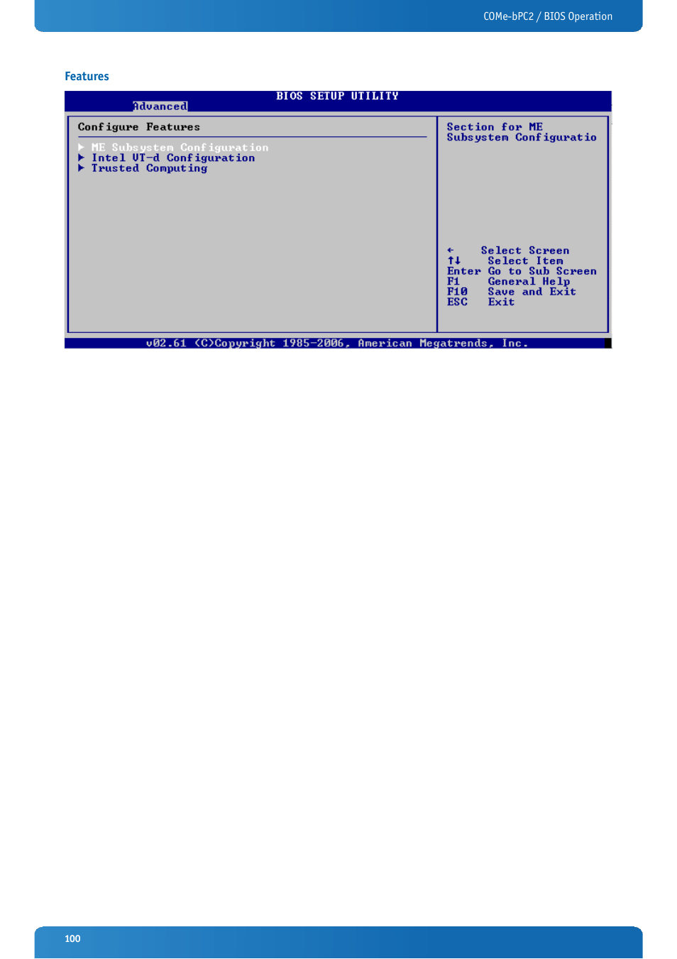 Features | Kontron COMe-bPC2 User Manual | Page 100 / 115