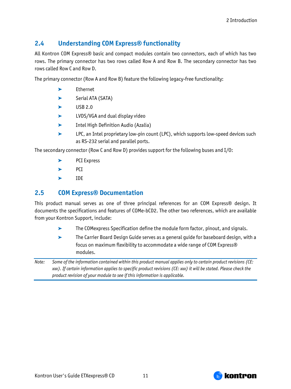 Understanding com express® functionality, Com express® documentation, 4 understanding com express® functionality | 5 com express® documentation | Kontron COMe-bCD2 User Manual | Page 11 / 80