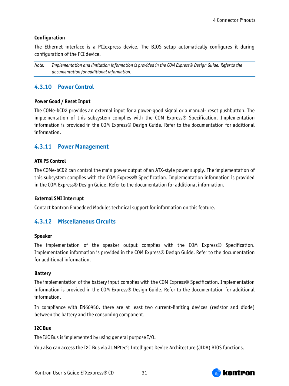 Kontron COMe-bCD2 User Manual | Page 31 / 80