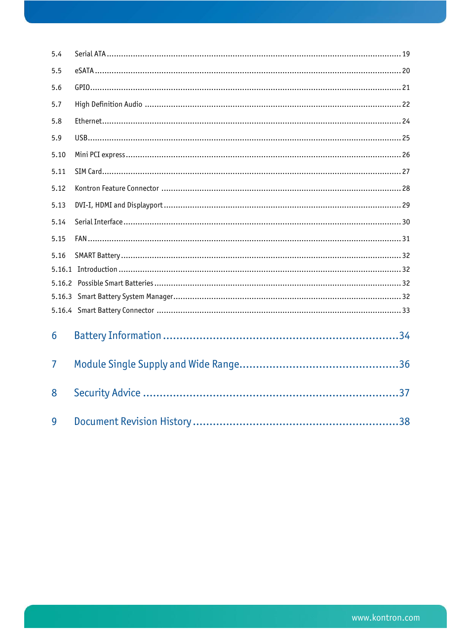 Battery information, Module single supply and wide range, Security advice | Document revision history | Kontron COMe Ref.Carrier T6 User Manual | Page 3 / 41