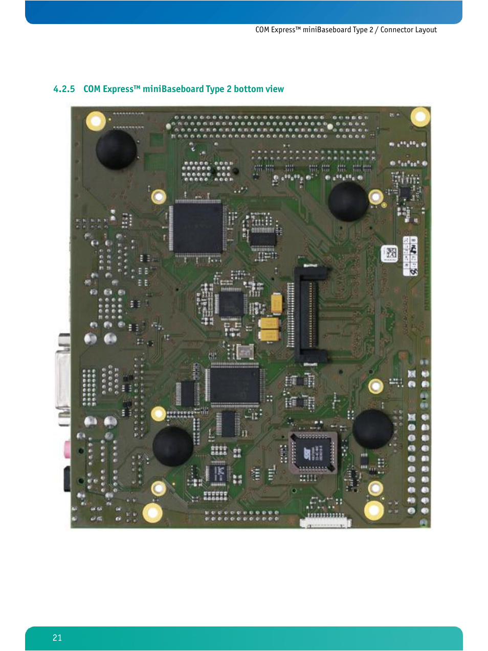 Com express™ minibaseboard type 2 bottom view, 5 com express™ minibaseboard type 2 bottom view | Kontron COMe Ref. Carrier T2 User Manual | Page 26 / 71
