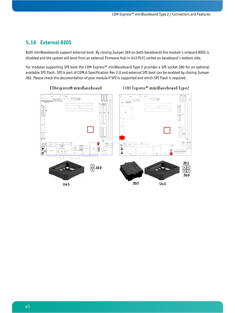 External bios, 16 external bios | Kontron COMe Ref. Carrier T2 User Manual | Page 50 / 71