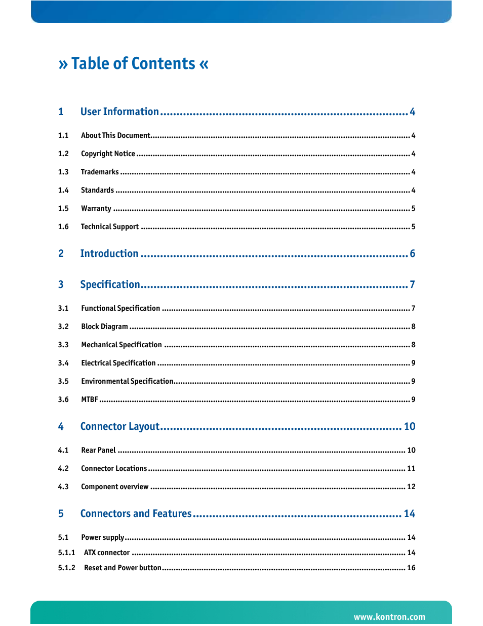 Kontron COMe Eval Carrier T2 User Manual | Page 3 / 37