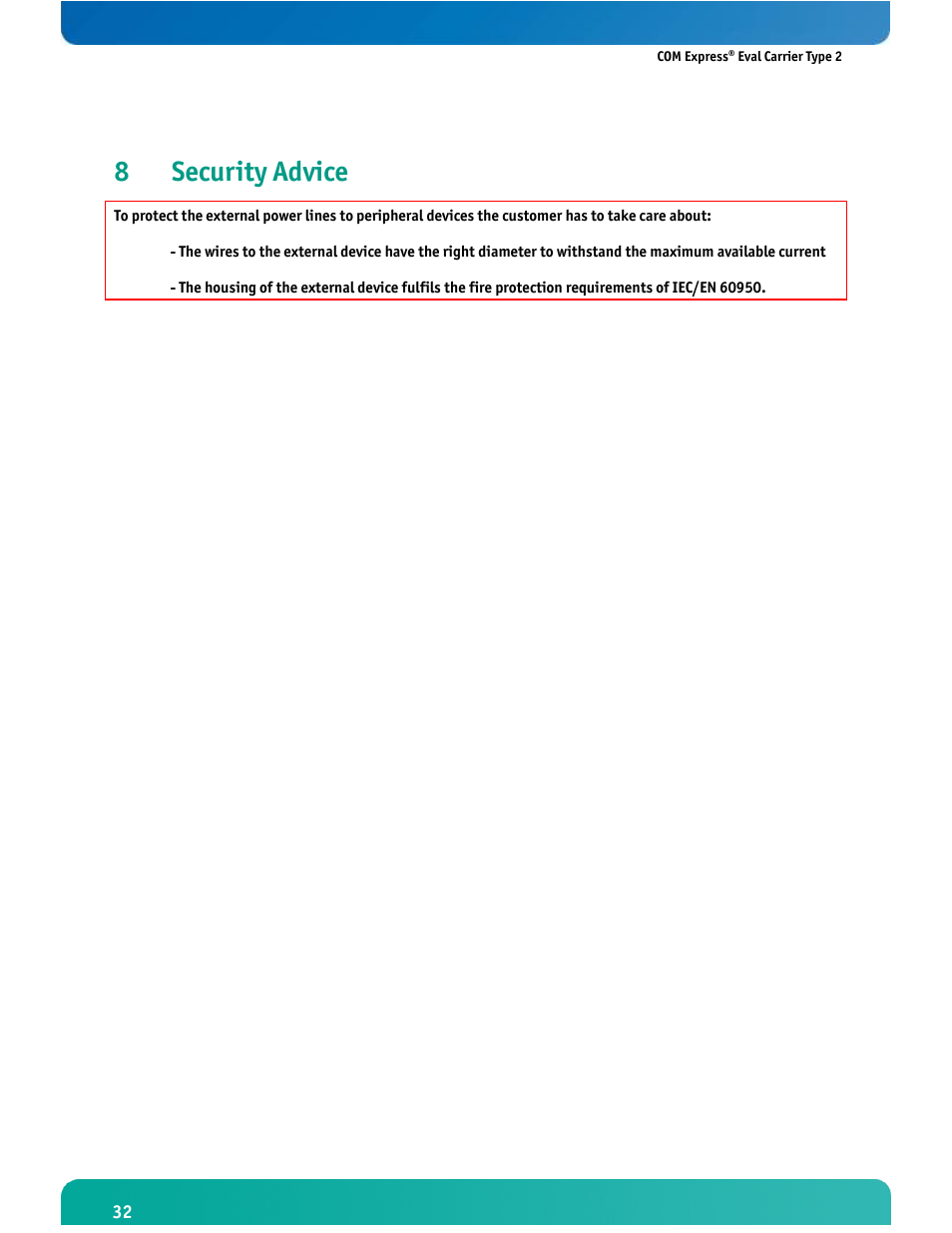 8security advice | Kontron COMe Eval Carrier T2 User Manual | Page 33 / 37