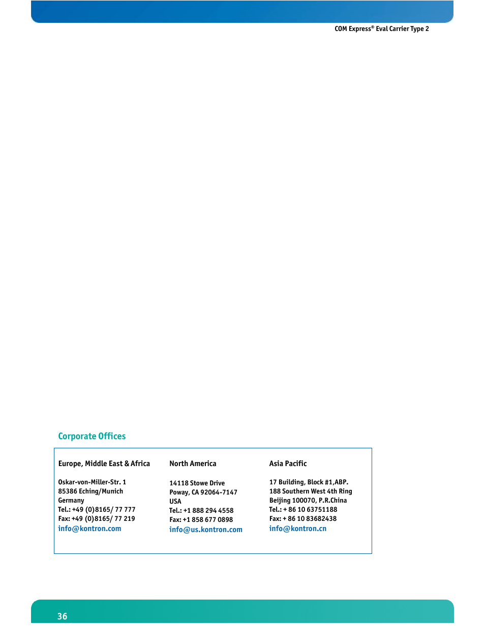 Kontron COMe Eval Carrier T2 User Manual | Page 37 / 37