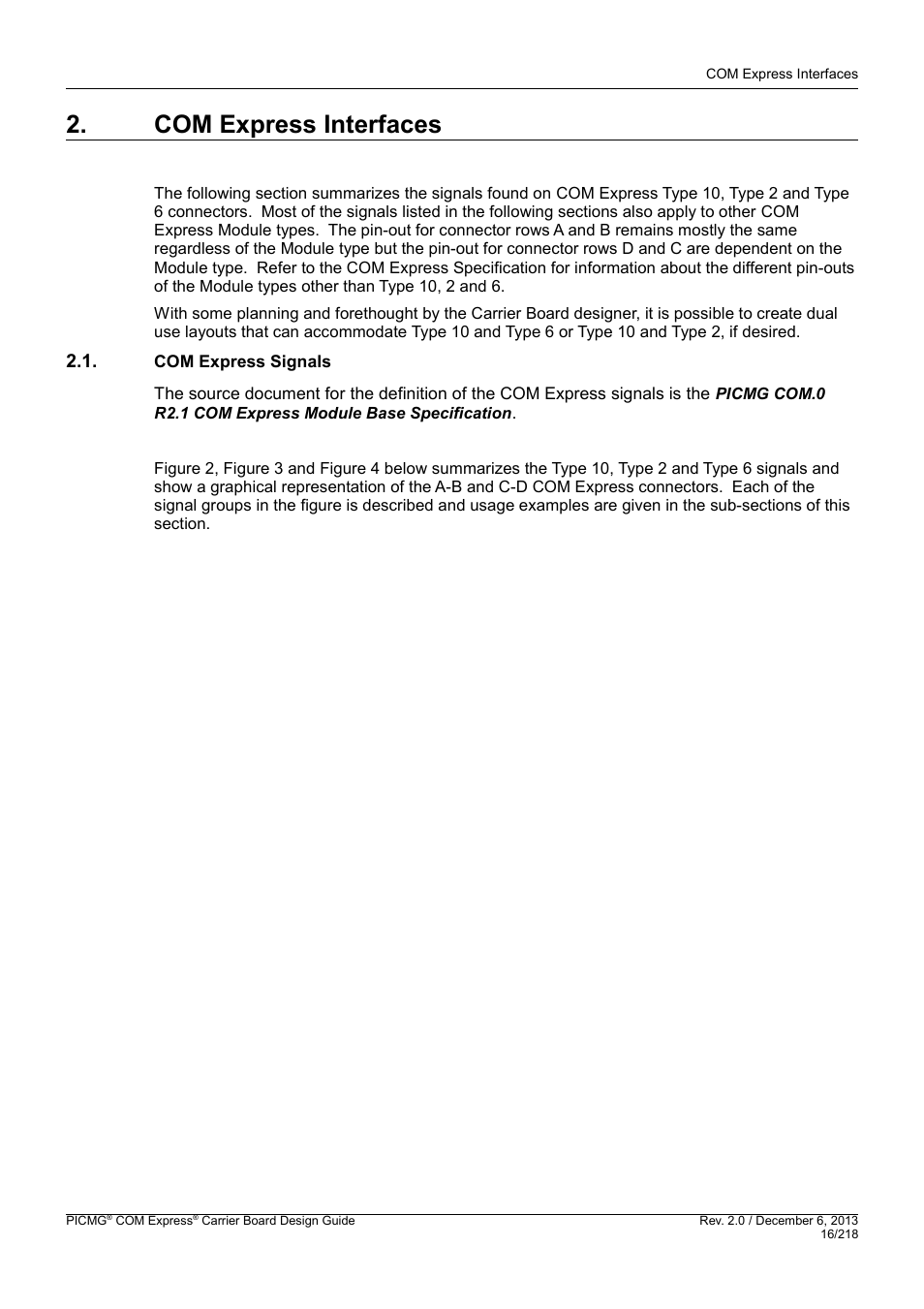 Com express interfaces, Com express signals | Kontron COMe Starterkit Eval T2 User Manual | Page 16 / 218