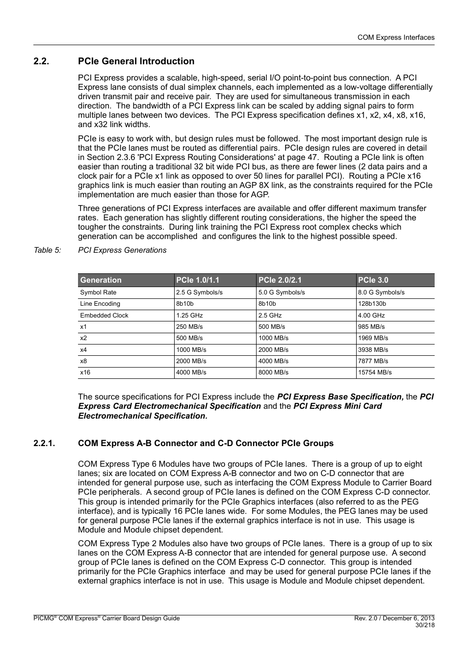 Pcie general introduction | Kontron COMe Starterkit Eval T2 User Manual | Page 30 / 218