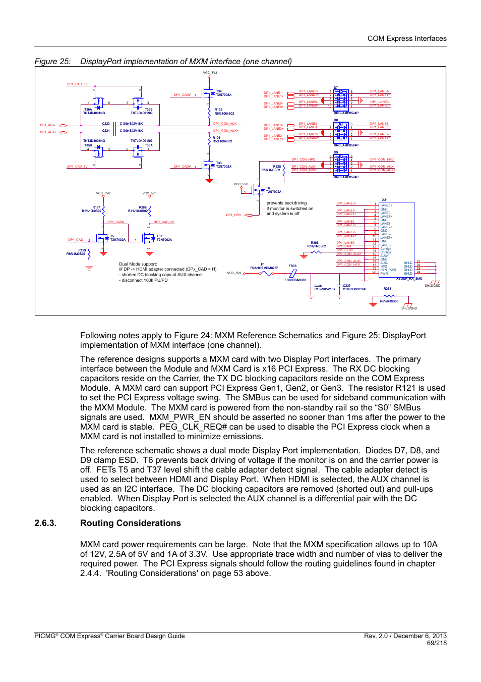 Routing considerations, Com express interfaces, Picmg | Com express | Kontron COMe Starterkit Eval T2 User Manual | Page 69 / 218