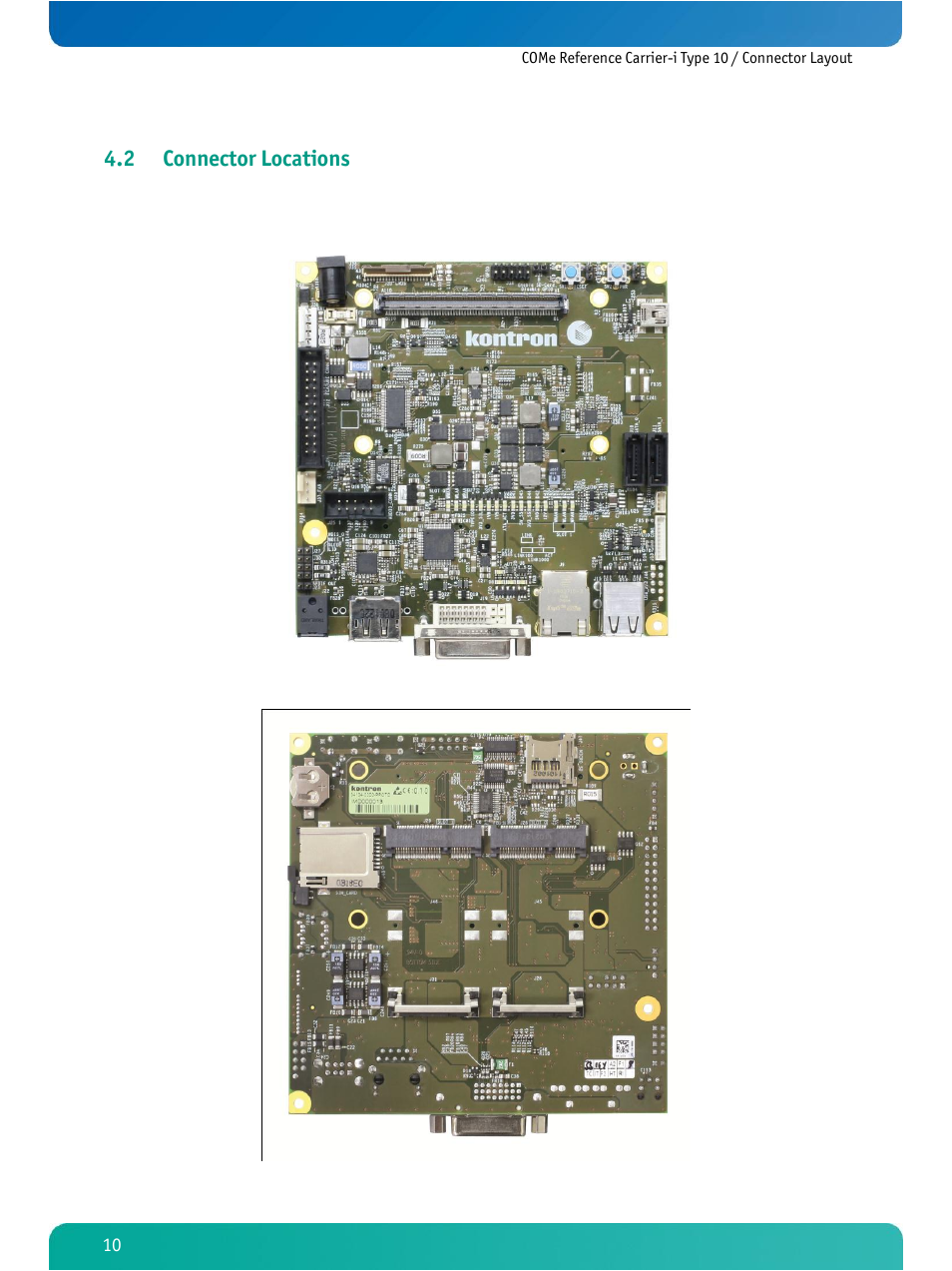 Connector locations, 2 connector locations | Kontron COMe Ref.Carrier-i T10 User Manual | Page 13 / 42